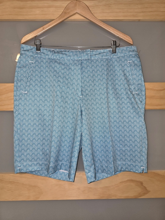 Lady Hagen Pants - Lady Hagen Teal Geometric Athletic Shorts